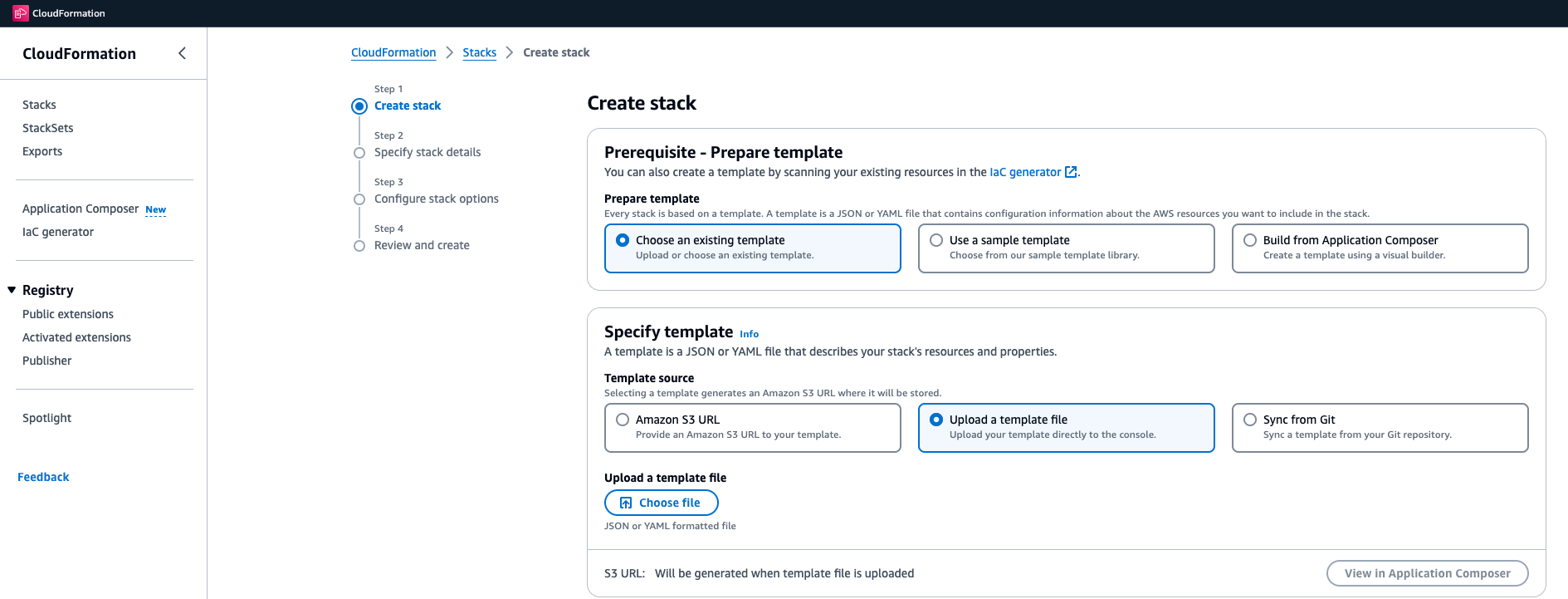 AWS CloudFormation Upload